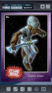 Topps Star Wars Card Trader Tier 10 Captain Ackbar 2016 54321 - 1cc *Digital*
