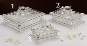 BAD DEKOR SCHATULLE SILBER MIT KRISTALLEN VERSCHIEDENE GRÖßEN - Bild 1 von 1