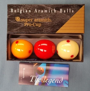 Billiard Balls Super Aramith Set of 2.42" (61.5mm) Champion Carom - Picture 1 of 2