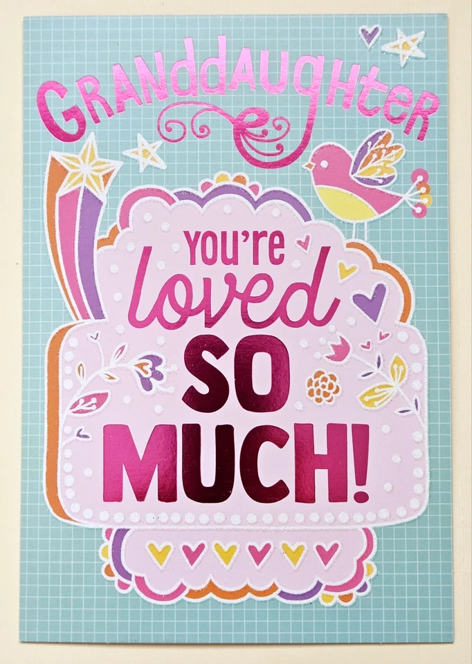 Cartão de feliz aniversário neta/saudação grande formato (incl. Envelope 8×5,5") - Imagem 1 de 4