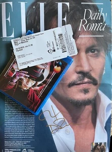 JOHNNY DEPP SIGNED bluray & Newspaper Cover + Ticket (Photo Proof) - Picture 1 of 6