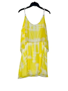 NWT $98 BCBGENERATION Women’s RUFFLE PARTY DRESS L Yellow Knee Length - Picture 1 of 9