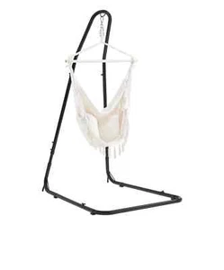 Adjustable Double-L shaped Metal Curved Hammock Chair Stand, Max.Capacity 330lb - Picture 1 of 6