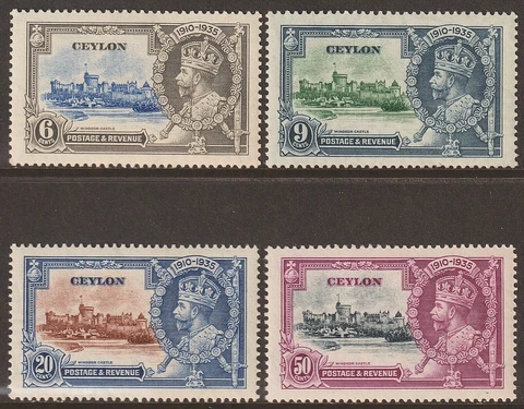 EDSROOM-14264 Ceylon 260-263 LH 1935 Complete Silver Jubilee CV$10.40 Cover