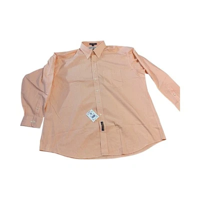 Camisa de vestir Tommy Hilfiger para hombre 17 1/2 34/35 coral a rayas ajuste a medida Foto 1 de 4