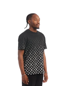 Louis Vuitton LV Monogram Gradient Cotton Crewneck T-Shirt Black & White Size L - Picture 1 of 11