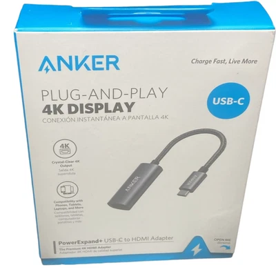 Anker USB‑C to HDMI Adapter 4K@60Hz PowerExpand+ Plug & Play MacBook iPad XPS - Image 1 of 4