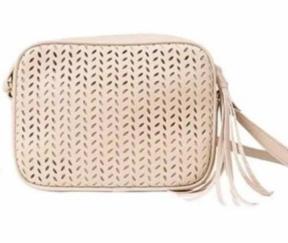 Bolso Bandolera Boho Geométrico Perforado Verano y Rosa Crema Neutro B000099 Foto 1 de 1