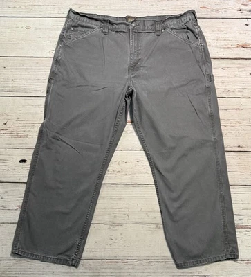 Schmidt Workwear Canvas Carpenter Jeans Men’s Sz 42x30 Gray - Image 1 of 4