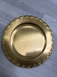 "Juego de 8 cargadores de platos de cena de latón vintage de 12"" hechos en la India" - Imagen 1 de 6