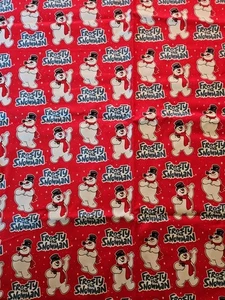 Frosty der Schneemann Quilt Stoff 1 Yard Baumwolle - Bild 1 von 2