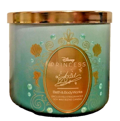 DISNEY PRINCESS ARIEL CANDLE LARGE 14.5oz 3 wick Bath Body Works NIB  SOY WAX - Image 1 of 3
