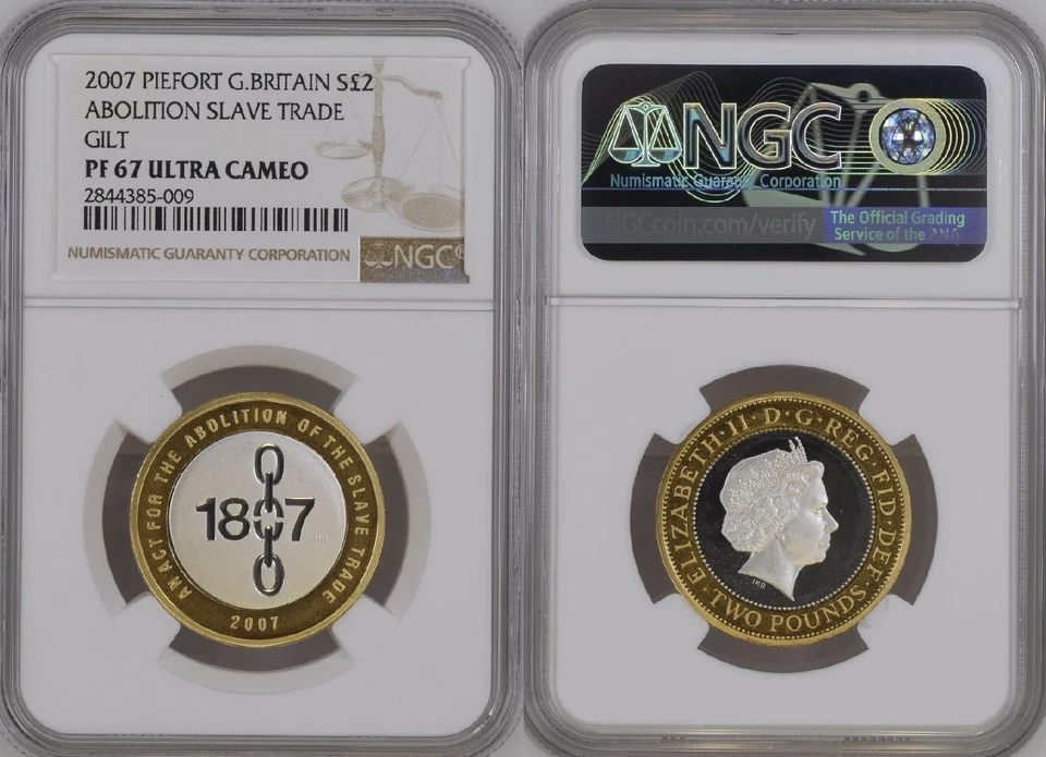 GREAT BRITAIN 2007 Abolition of Slave Trade Silver PIEDFORT Coin, NGC PF67 PROOF - Image 1 of 1