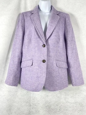Jaqueta Talbots Feminina 12 Blazer Roxo 100% Manga Longa Mistura de Lã - Imagem 1 de 4