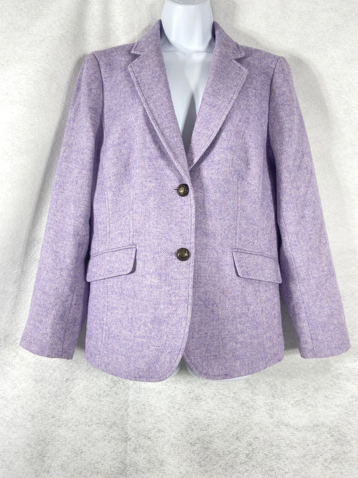 Chaqueta Talbots Mujer 12 Blazer Púrpura 100% Manga Larga Mezcla Lana Foto 1 de 4