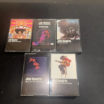 Jimi Hendrix Lot Of 5 Cassette Tape Axis Bold As Love, Rare Hendrix, Cry of Love - Image 1 of 4
