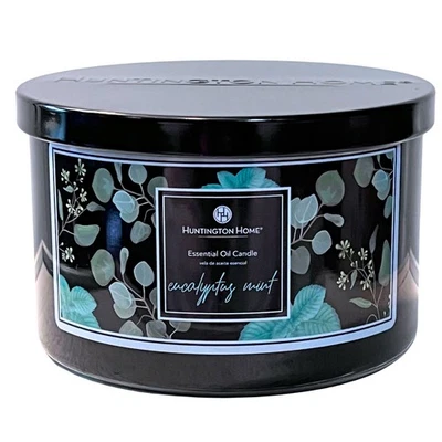 Huntington Home Eucalyptus Mint Scented Candle Aromatherapy Essential Oil Large - Image 1 of 3