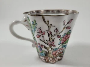 Antigua taza de té Coalport Indian Tree Bone China después de la cena c1905 borde estriado - Imagen 1 de 6