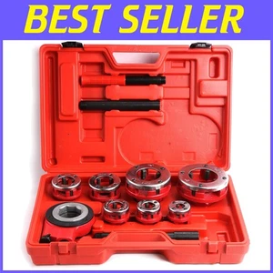 Versatile 7 Size Ratchet Pipe Threader with Cutting Dies for Precision Work - Picture 1 of 7