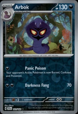 Arbok - Reverse Holo Common SV05: Temporal Forces 101/162 NM - Image 1 of 2