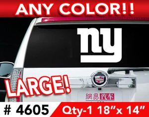 NEW YORK GIANTS "NY" LARGE DECAL STICKER 18"x14" #4605 - Picture 1 of 2