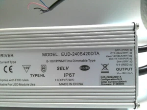 INVENTRONICS EUD-240S420DTA 240W EUD-DTA SERIES PROGRAMMABLE LED Driver 1/pack - Picture 1 of 3