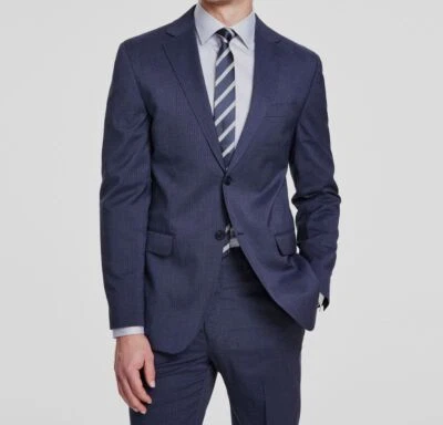 Traje DKNY Para Hombre Azul Ajuste Moderno Mini Cuadros Chaqueta Separada Talla 36R Foto 1 de 4