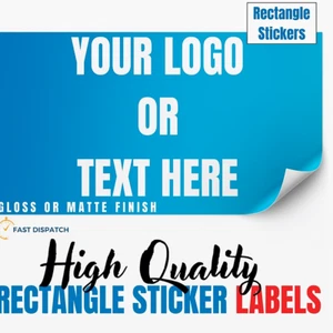 LOGO Printed Rectangle Stickers - postage - Custom Logo labels- Personalised - Picture 1 of 11