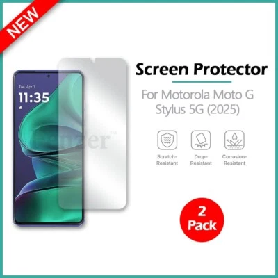 Paquete de 2 protectores de pantalla LCD ultra transparentes HD para Motorola Moto G Stylus 5G (2025) Foto 1 de 4