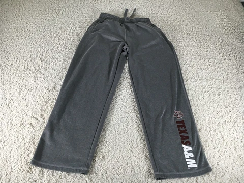 Texas A&M Aggies Pants Mens Medium Gray Sweatpants Stretch Football NCAA Logo Cover