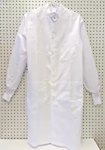 Fashion Shield Healthcare Adult Size S White Snap Front Long Lab Coat Cuffed - Picture 1 of 8