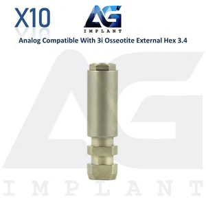10 Accesorios Analógicos Compatibles con 3i Osseotita Externo Hexagonal Ø3.4mm Laboratorio Dental - Imagen 1 de 6