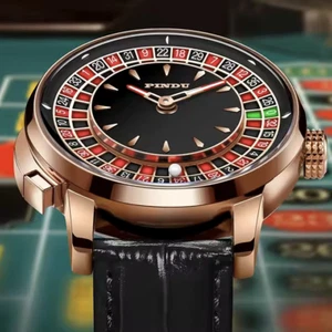 2024 PINDU Luxury Men's Automatic Watch 5ATM Casino Tourbillon Rotating Roulette - Picture 1 of 4