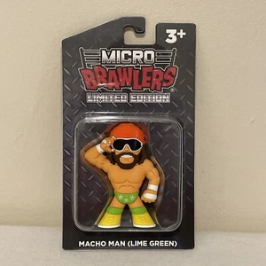 Macho Man Randy Savage Green Micro Brawler Wrestling Crate figura con protector - Imagen 1 de 5