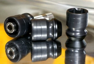 20x set 12x1.5 Titanium Lug Wheel Nut Locking Open End Floating Acorn Black - Picture 1 of 8