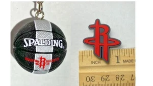 Houston Rockets Basketball Keychain OR Shoe Charm - Picture 1 of 3