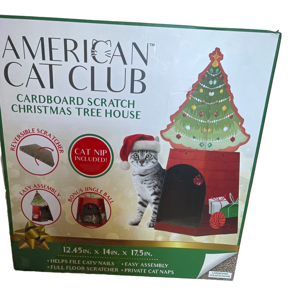 American Cat Club  Carboard Scratch Christmas Tree House  - Image 1 of 4
