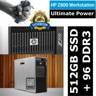 Station de travail HP Z800 2x Xeon X5670 12 cœurs 3,33 GHz TURBO 96 Go DDR3 512 Go SSD + 4 To - Photo 1/4