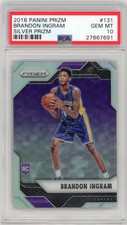 2016-17 Panini Prizm Brandon Ingram Silver Refractor Rookie RC PSA 10 Pelicans