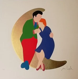 MARCO LODOLA - Honey Moon 30x30 , serigrafia pop art luna di miele mezza luna - Imagen 1 de 3