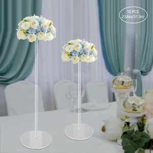 10pcs Acrylic Flower Vase Flowers Stand for Party Dessert Tables Decorations - Picture 1 of 27