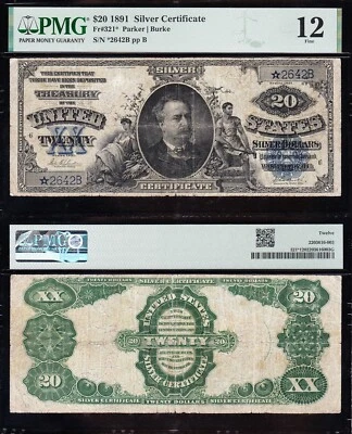 ULTRA RARE **STAR NOTE** 1891 $20 Manning Silver Cert.! PMG 12! Only 7 KNOWN - Image 1 of 3