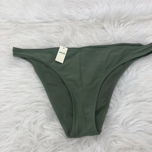 Aerie Womens Bikini XL Green Satin Stretch Cheeky Coverage Triangle Bottom NWT - Picture 1 of 8