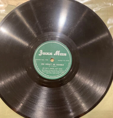 KID ORY'S CREOLE JAZZ BAND 78 rpm JAZZ MAN #2378 OH DIDN'T HE RAMBLE 1945 NM Foto 1 de 4