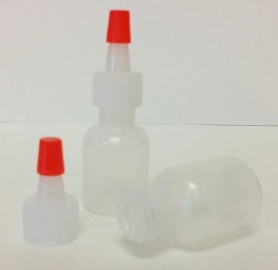 50 pack of 1/4oz (7.5mL) Plastic Boston Round Squeeze Bottles with Yorker Caps - Image 1 of 2
