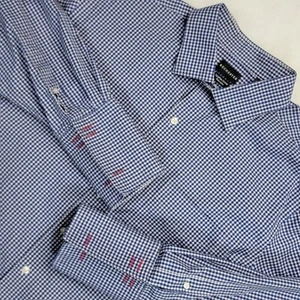 Rochester Mens Egyptian Cotton French Cuffs Dress Shirt Size 18-34/35 Mini Check - Picture 1 of 18