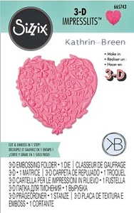 Sizzix Impresslits 3-D Floral Heart #665743 Retail $14.99 designer Kath Breen - Picture 1 of 6