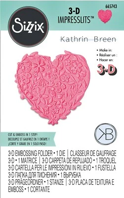 Sizzix Impresslits 3-D Floral Heart #665743 Retail $14.99 designer Kath Breen - Image 1 of 4
