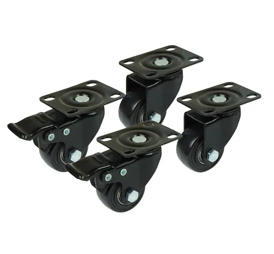 Möbelrad Möbelrollen Für Möbel 40-125 mm, Transportrollen Lenkrollen Mit Bremse - Bild 1 von 4