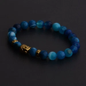 Piedra Natural Cuentas Ojo de Tigre Cabeza de Buda Mujeres Hombres Yoga Energía Pulseras Regalo - Imagen 1 de 232